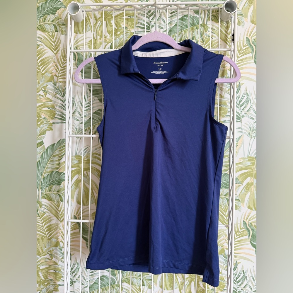Tommy Bahama Blue Sleeveless Polo Tank